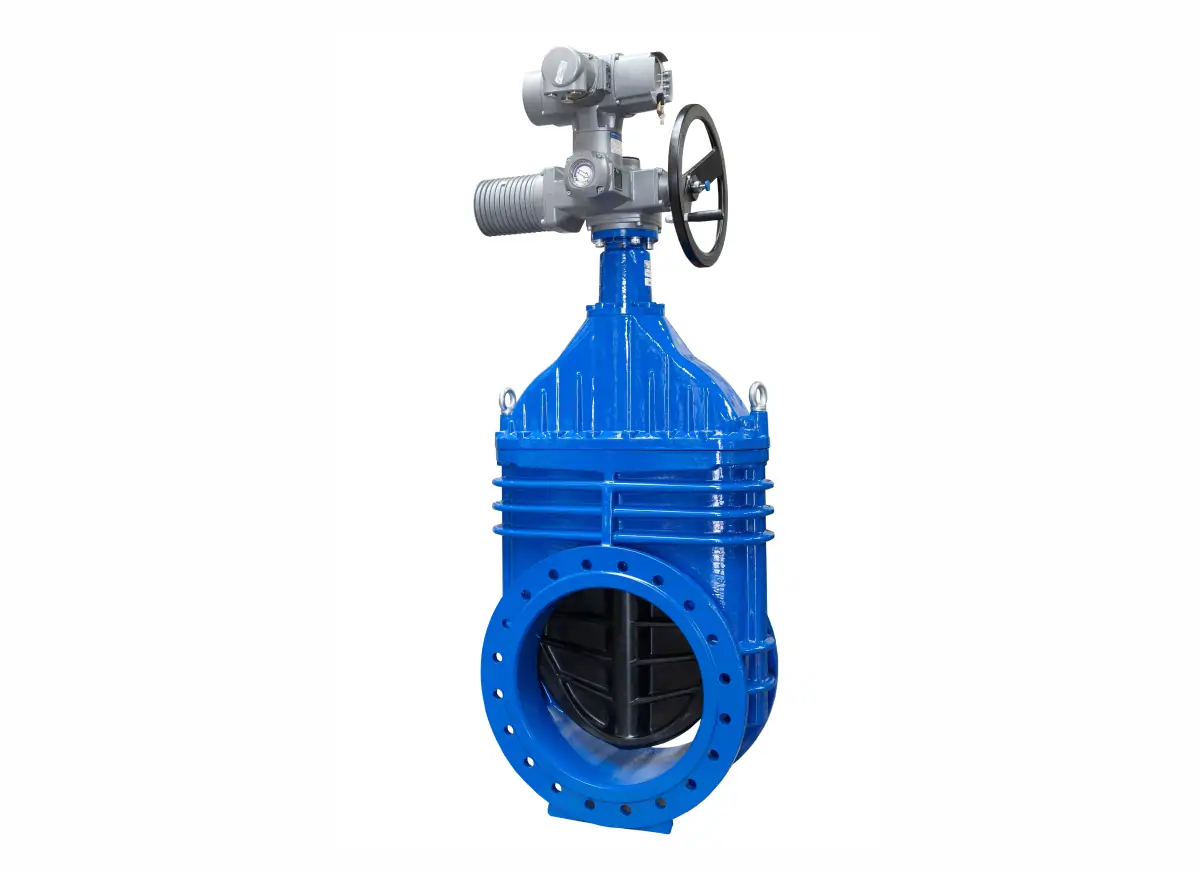 Robinet cu sertar cauciucat, corp cu flanse, actionat electric JAFAR 2902, 2911 - DN500
