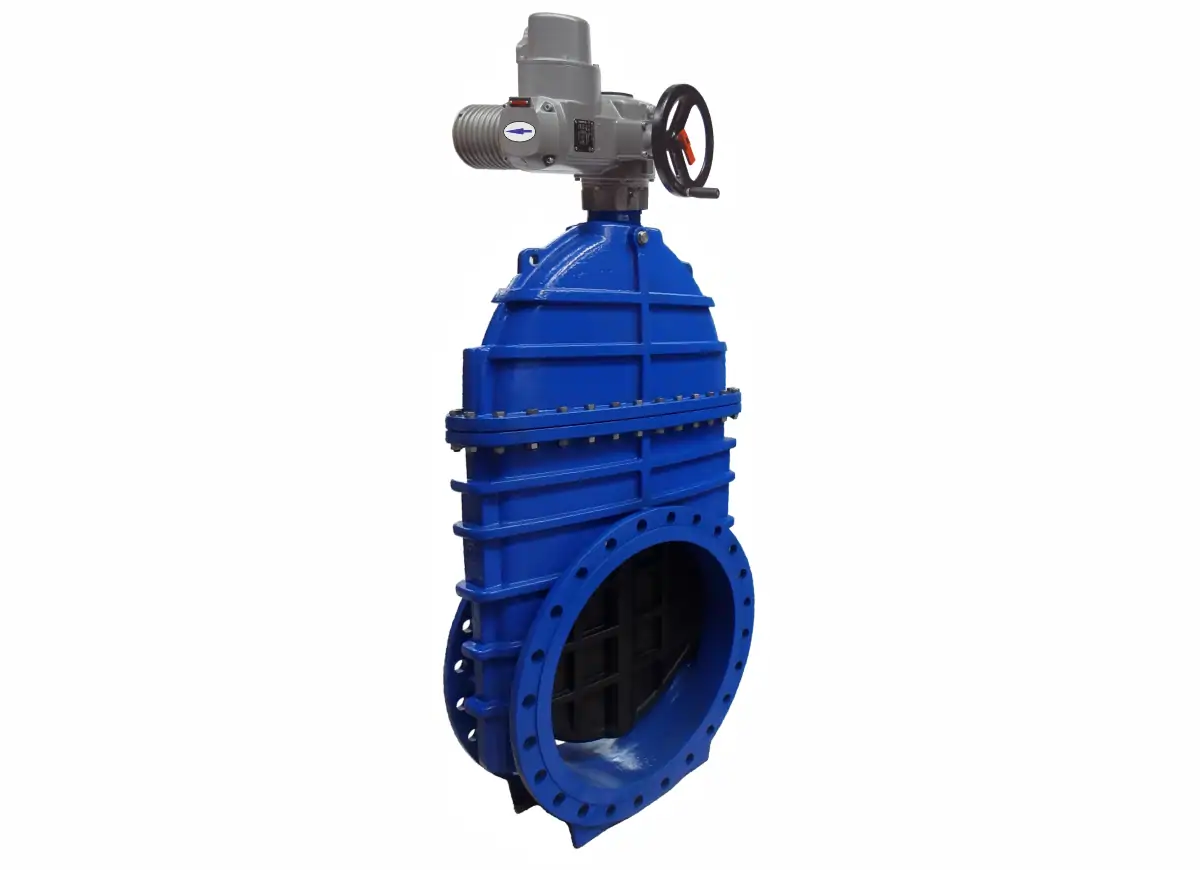 Robinet cu sertar cauciucat, corp cu flanse, actionat electric JAFAR 2902, 2911 - DN700